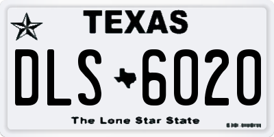 TX license plate DLS6020
