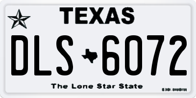 TX license plate DLS6072