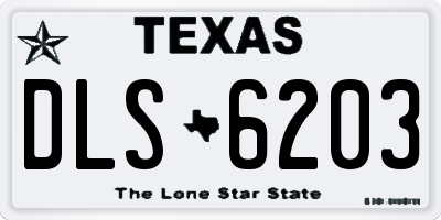 TX license plate DLS6203