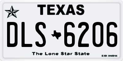 TX license plate DLS6206
