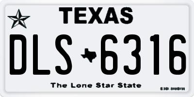 TX license plate DLS6316