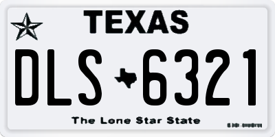 TX license plate DLS6321