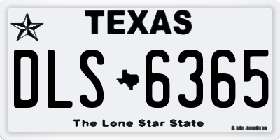 TX license plate DLS6365