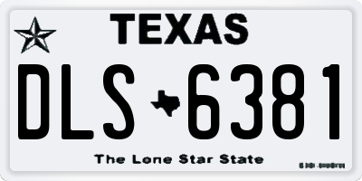 TX license plate DLS6381