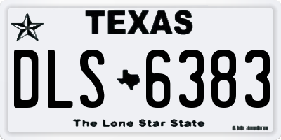 TX license plate DLS6383