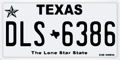 TX license plate DLS6386
