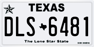 TX license plate DLS6481
