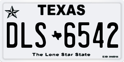 TX license plate DLS6542