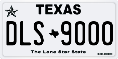 TX license plate DLS9000