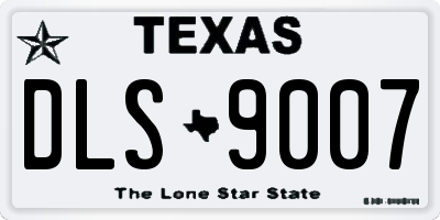 TX license plate DLS9007