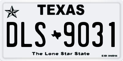 TX license plate DLS9031