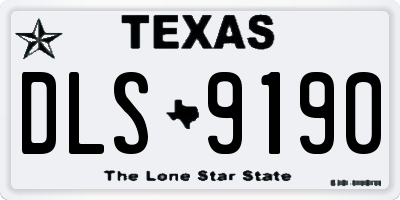TX license plate DLS9190