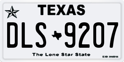 TX license plate DLS9207