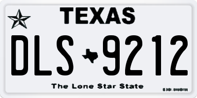 TX license plate DLS9212
