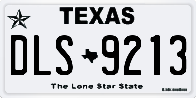 TX license plate DLS9213