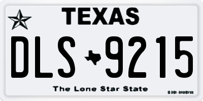 TX license plate DLS9215