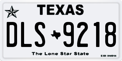 TX license plate DLS9218