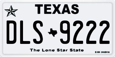 TX license plate DLS9222