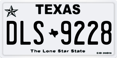 TX license plate DLS9228
