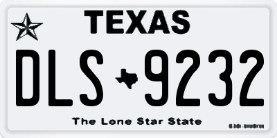 TX license plate DLS9232