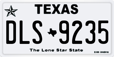 TX license plate DLS9235