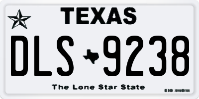 TX license plate DLS9238