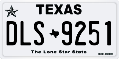 TX license plate DLS9251