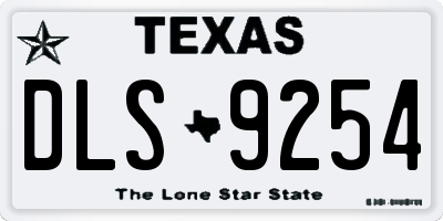 TX license plate DLS9254