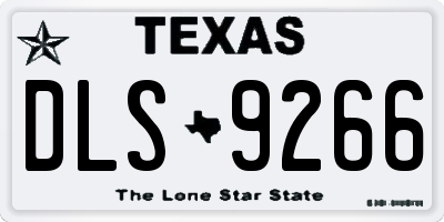 TX license plate DLS9266