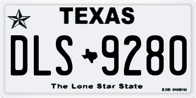 TX license plate DLS9280