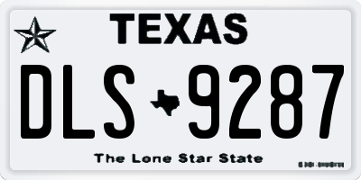 TX license plate DLS9287