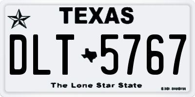 TX license plate DLT5767