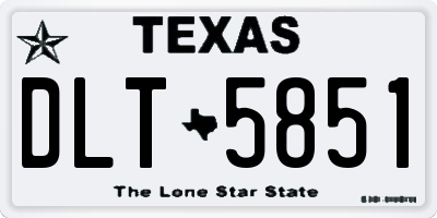 TX license plate DLT5851