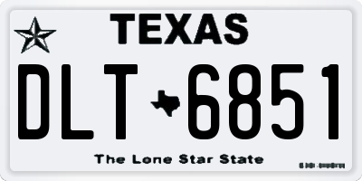 TX license plate DLT6851