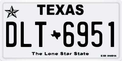 TX license plate DLT6951