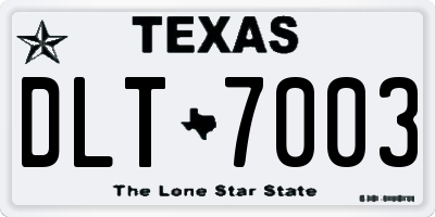 TX license plate DLT7003