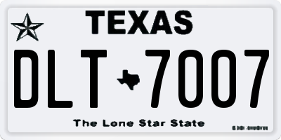 TX license plate DLT7007