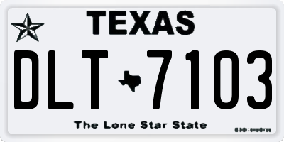 TX license plate DLT7103