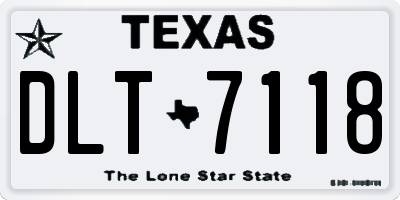 TX license plate DLT7118