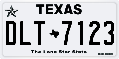 TX license plate DLT7123