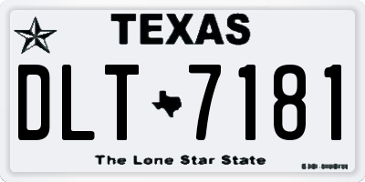 TX license plate DLT7181