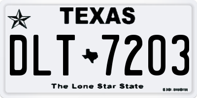 TX license plate DLT7203