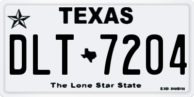 TX license plate DLT7204