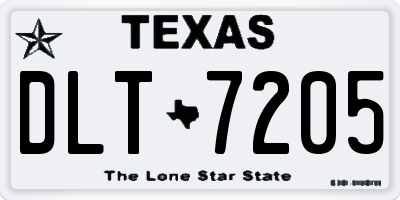 TX license plate DLT7205