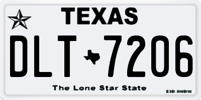 TX license plate DLT7206