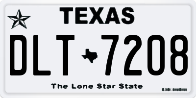 TX license plate DLT7208