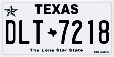 TX license plate DLT7218