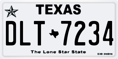 TX license plate DLT7234