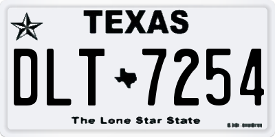 TX license plate DLT7254