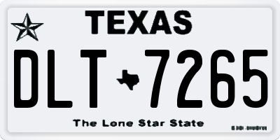 TX license plate DLT7265